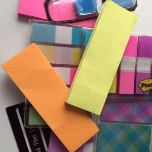 a colorful pile of sticky notes